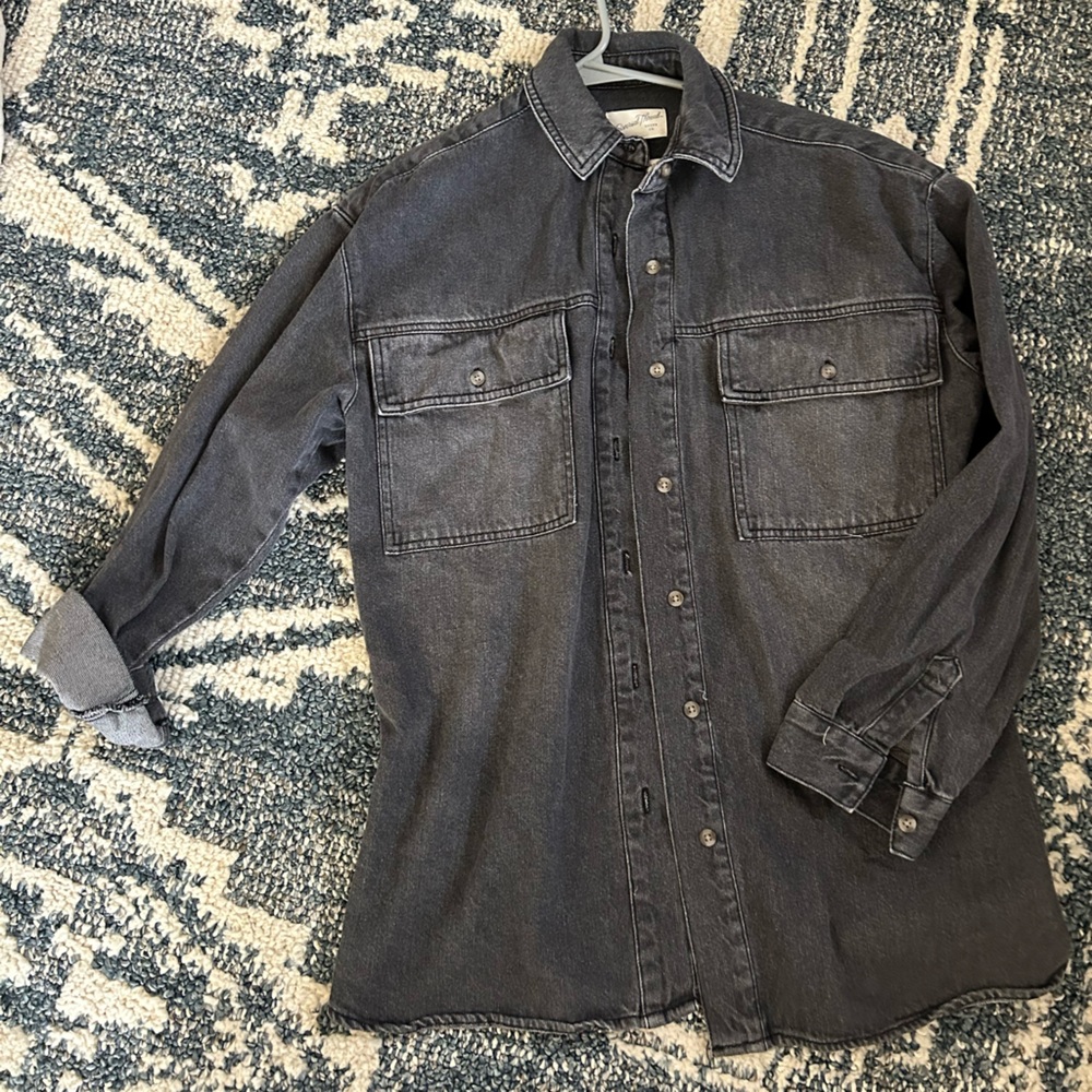 Universal Thread Washed Black Denim Shacket